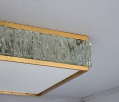 Jean Perzel FINE SQUARE BRASS AND GLASS QUEEN S NECKLACE CEILING LIGHT BY JEAN PERZEL - 977177