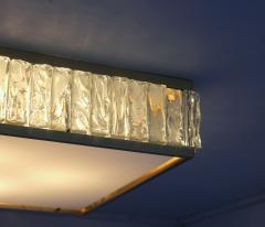 Jean Perzel FINE SQUARE BRASS AND GLASS QUEEN S NECKLACE CEILING LIGHT BY JEAN PERZEL - 977181