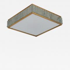 Jean Perzel FINE SQUARE BRASS AND GLASS QUEEN S NECKLACE CEILING LIGHT BY JEAN PERZEL - 977455