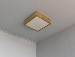 Jean Perzel Fine 1950 s Brass and Glass Square Queen Necklace Ceiling Light by Perzel - 1184544