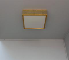 Jean Perzel Fine 1950 s Brass and Glass Square Queen Necklace Ceiling Light by Perzel - 1184545