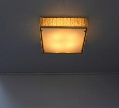 Jean Perzel Fine 1950 s Brass and Glass Square Queen Necklace Ceiling Light by Perzel - 1184546