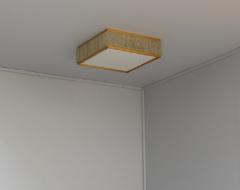 Jean Perzel Fine 1950 s Brass and Glass Square Queen Necklace Ceiling Light by Perzel - 1184553