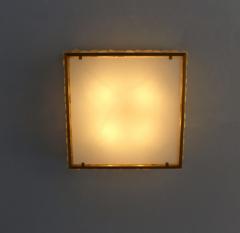 Jean Perzel Fine 1950 s Brass and Glass Square Queen Necklace Ceiling Light by Perzel - 1184556