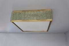 Jean Perzel Fine 1950 s Brass and Glass Square Queen Necklace Ceiling Light by Perzel - 2067056
