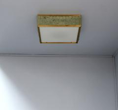 Jean Perzel Fine 1950 s Brass and Glass Square Queen Necklace Ceiling Light by Perzel - 2067068