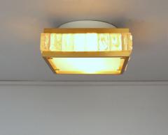 Jean Perzel Fine 1950s Brass and Glass Square Queen Necklace Ceiling Light by Perzel - 3117372