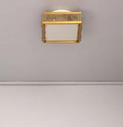 Jean Perzel Fine 1950s Brass and Glass Square Queen Necklace Ceiling Light by Perzel - 3117524