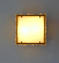 Jean Perzel Fine 1950s Brass and Glass Square Queen Necklace Ceiling Light by Perzel - 3117528