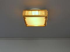 Jean Perzel Fine 1950s Brass and Glass Square Queen Necklace Ceiling Light by Perzel - 3117529