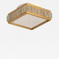 Jean Perzel Fine 1950s Brass and Glass Square Queen Necklace Ceiling Light by Perzel - 3123154