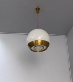 Jean Perzel Fine French 1950 s Glass and Bronze Pendant by Perzel - 1193151