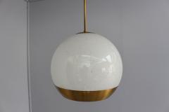 Jean Perzel Fine French 1950 s Glass and Bronze Pendant by Perzel - 1197345