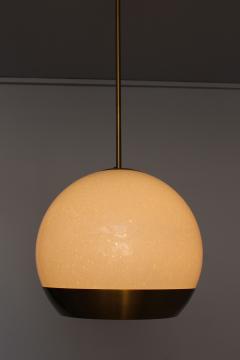 Jean Perzel Fine French 1950 s Glass and Bronze Pendant by Perzel - 1197348