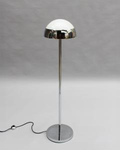 Jean Perzel Fine French 1950s Chrome and Glass Floor Reading Lamp by Jean Perzel - 4316917