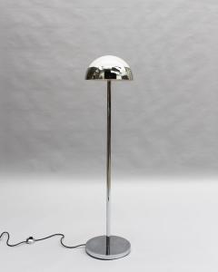 Jean Perzel Fine French 1950s Chrome and Glass Floor Reading Lamp by Jean Perzel - 4316918