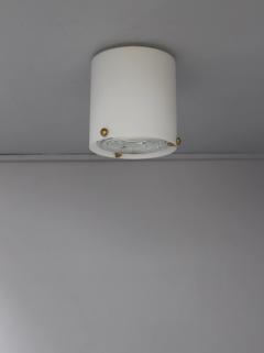 Jean Perzel Fine French 1950s Glass and Brass Cylindrical Flush Mount by Perzel - 2935702
