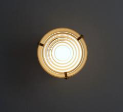 Jean Perzel Fine French 1950s Glass and Brass Cylindrical Flush Mount by Perzel - 2935817