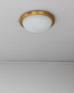 Jean Perzel Fine French 1950s Glass and Brass Flush Mount Sconce by Jean Perzel - 4272243