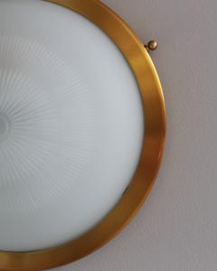 Jean Perzel Fine French 1950s Glass and Brass Flush Mount Sconce by Jean Perzel - 4272249