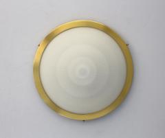Jean Perzel Fine French 1950s Glass and Brass Flush Mount by Perzel - 3117288