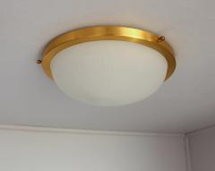 Jean Perzel Fine French 1950s Glass and Brass Flush Mount by Perzel - 3117493