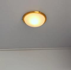 Jean Perzel Fine French 1950s Glass and Brass Flush Mount by Perzel - 3117502