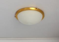 Jean Perzel Fine French 1950s Glass and Brass Flush Mount by Perzel - 3117612