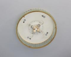 Jean Perzel Fine French 1970s Brass and Glass Queens Necklace Flush Mount by Perzel - 4094435