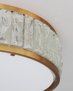 Jean Perzel Fine French 1970s Brass and Glass Queens Necklace Flush Mount by Perzel - 4317612