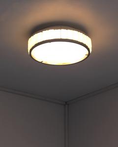 Jean Perzel Fine French 1970s Chrome and Glass Queens Necklace Ceiling Light by Perzel - 4317455