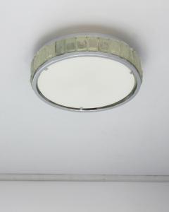 Jean Perzel Fine French 1970s Chrome and Glass Queens Necklace Ceiling Light by Perzel - 4317457