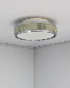Jean Perzel Fine French 1970s Chrome and Glass Queens Necklace Ceiling Light by Perzel - 4317460