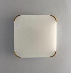 Jean Perzel Fine French Art Deco Glass and Bronze Square Ceiling or Wall Light by Perzel - 1377808