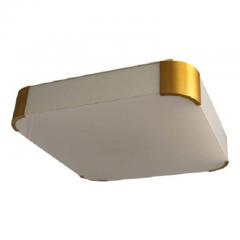 Jean Perzel Fine French Art Deco Glass and Bronze Square Ceiling or Wall Light by Perzel - 1377855