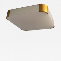 Jean Perzel Fine French Art Deco Glass and Bronze Square Ceiling or Wall Light by Perzel - 1379602