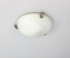 Jean Perzel Fine French Art Deco Glass and Nickel Flush Mount Sconce by Jean Perzel - 3968582