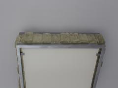 Jean Perzel Fine French Art Deco Square Glass and Chrome Flush Mount by Perzel - 430819