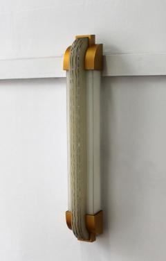 Jean Perzel Fine French Art Deco Vertical Wall Light in Bronze and Glass by Jean Perzel - 1377176