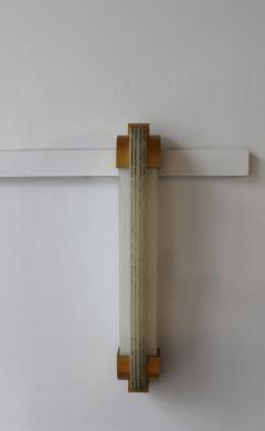 Jean Perzel Fine French Art Deco Vertical Wall Light in Bronze and Glass by Jean Perzel - 1377183
