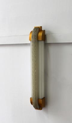 Jean Perzel Fine French Art Deco Vertical Wall Light in Bronze and Glass by Jean Perzel - 1377184