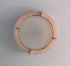Jean Perzel Fine Rare French Art Deco Pink and White Glass Ceiling Light by Perzel - 1185016