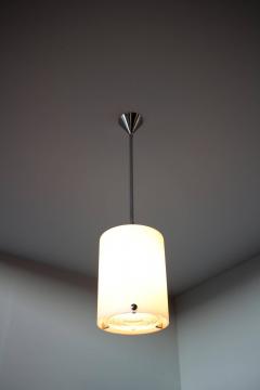 Jean Perzel French Art Deco Glass and Chrome Chandelier by Perzel - 357814