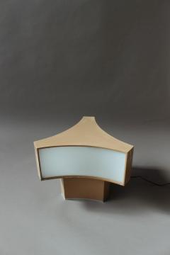 Jean Perzel French Painted Metal and Lucite Triangular Shape Table Lamp by Perzel - 413170