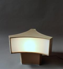 Jean Perzel French Painted Metal and Lucite Triangular Shape Table Lamp by Perzel - 413173