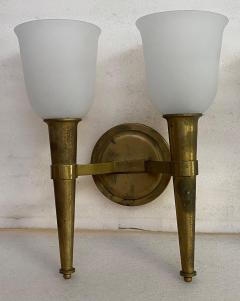 Jean Perzel Jean Perzel model 909 Known As flambeau 1950 Signed Sconces Pair - 4215352