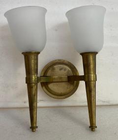 Jean Perzel Jean Perzel model 909 Known As flambeau 1950 Signed Sconces Pair - 4215353