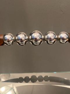 Jean Perzel MODERNIST FRENCH ART DECO EXOTIC WOOD GLASS AND CHROME BASKET - 2482925