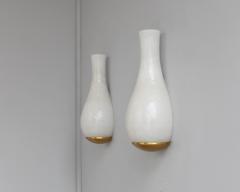 Jean Perzel Pair of Fine French 1960s White Craquele Sconces by Jean Perzel - 4094464