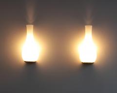 Jean Perzel Pair of Fine French 1960s White Craquele Sconces by Jean Perzel - 4094465